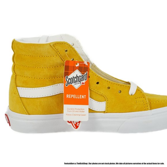 VANS SK8-Hi Pig Suede Men's Sneakers Yellow - Picture 6 of 8